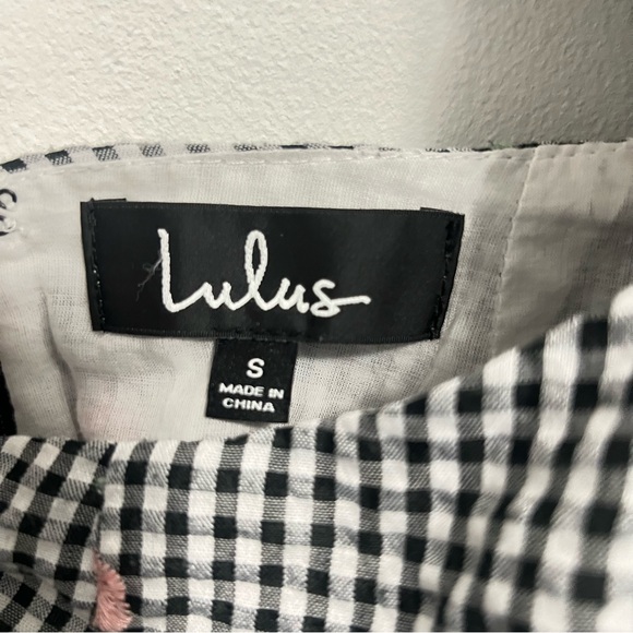 Lulus Fairgrounds Black and White Gingham Embroidered Mini Dress. - Picture 10 of 10